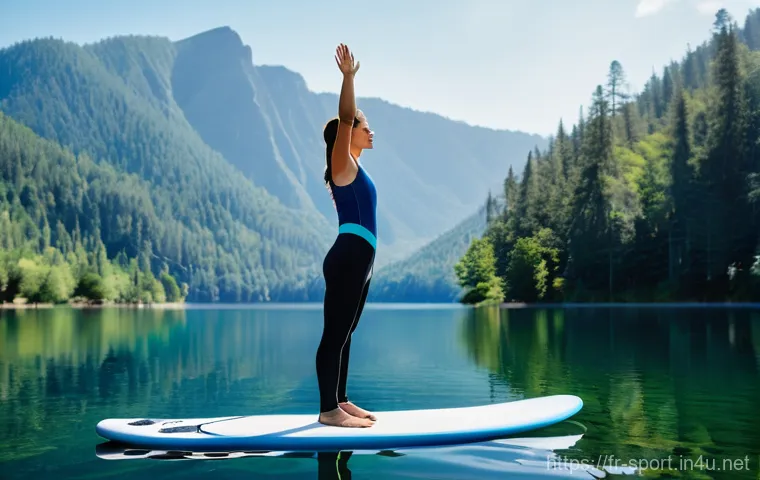 생활체육지도사와 실습생 교육 경험 - **Prompt:** A female athlete in her late 20s performs a graceful Tree Pose on a stand-up paddleboard...